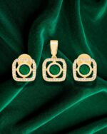 Emerald Muse Pendant Set in Gold Finish
